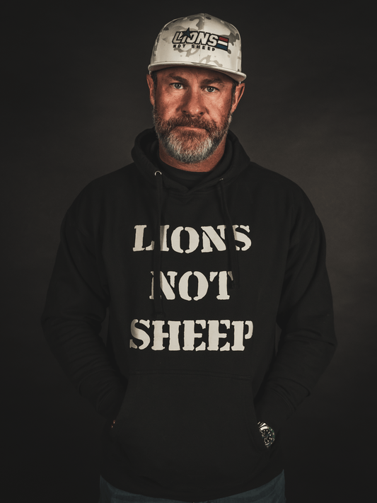 Lions Not Sheep OG Unisex Pullover Hoodie - Clothing - Anytime Apparel Cranbrook